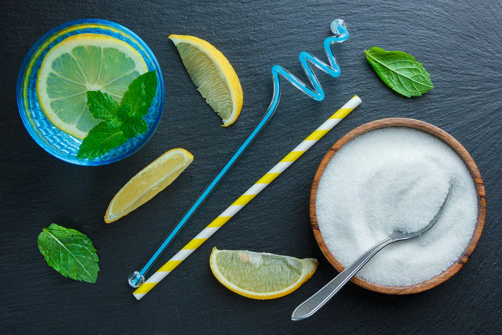 sucre et agrumes illustrant la réduction du sucre et l’équilibre en pâtisserie grâce aux fibres