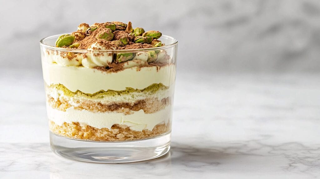 tiramisu pistache verrine montage dessert couches texture pâtisserie professionnelle
